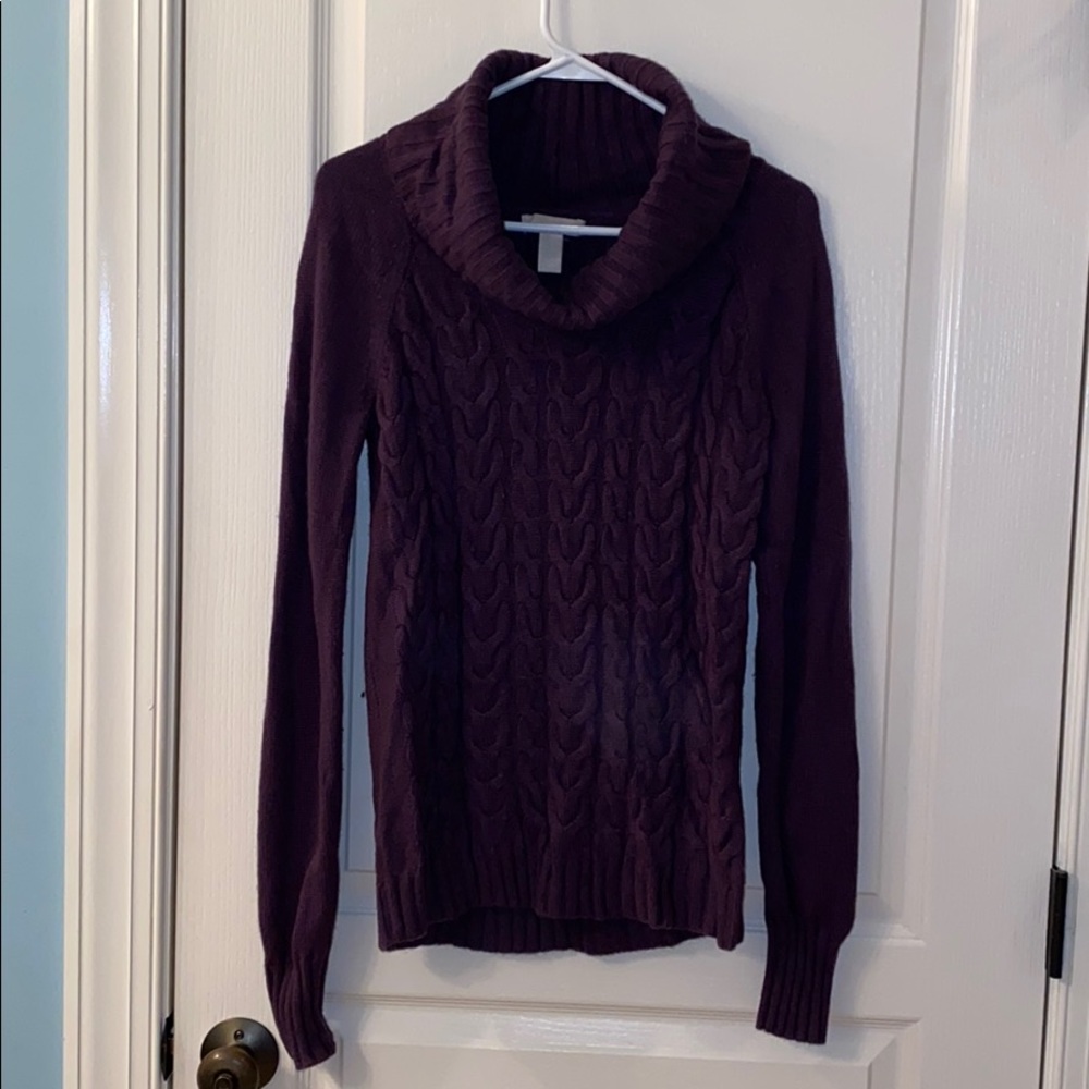 Banana Republic Purple Cowl Neck Sweater